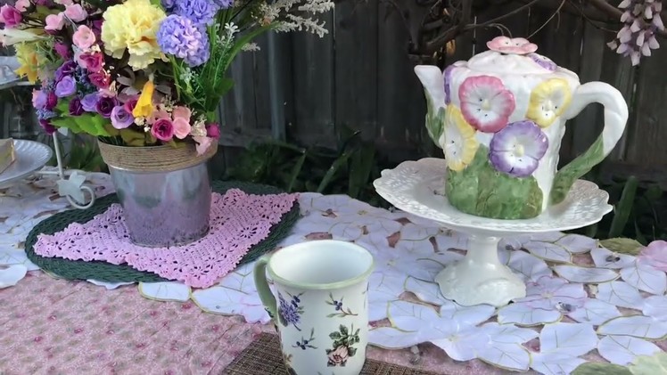 Spring Tablescape 2022.Tablescape in The Garden.Tablescape For Two.Grandma Sandy