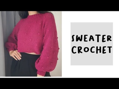 Tutorial Merajut Crop Top Sweater | Eng Sub|  Crochet |