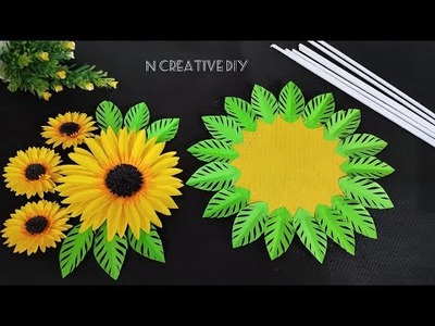 Unique Sunflower wall hanging craft | Paper craft for home decoration | Paper flower wall decoration