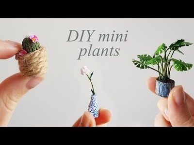 3 Miniature Plants (Easy DIY.Tutorial). Plantas en miniatura. Mini rośliny. Dollhouse furniture