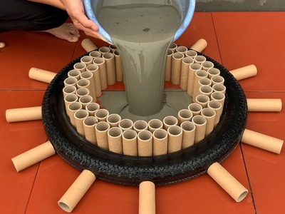 Awesome Creative Use Of Toilet Paper Rolls and Cement. Make a Coffee Table, Lamp And Flower Pot