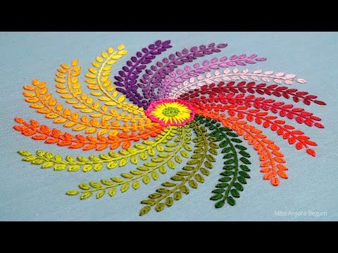 Colorful Design for Bed Sheet||Beautiful Needle Work||Easy Designs||Miss Anjiara Begum-633