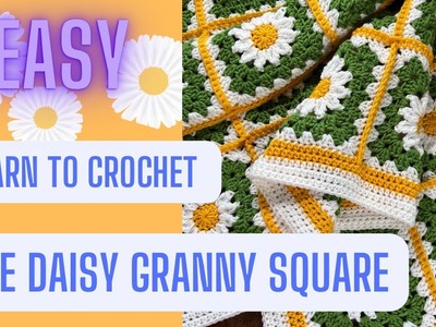 Daisy Granny Square || EASY Beginner Crochet Tutorial || Part 1