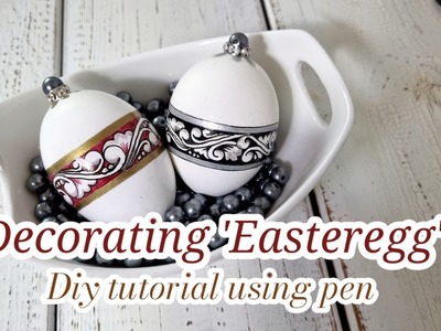 Decorating 'Easteregg'.Diy tutorial using pen