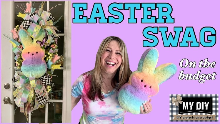 EASTER SWAG WREATH | PEEPS DECOR | BOW TUTORIAL | HIGH END LOOK ON THE BUDGET