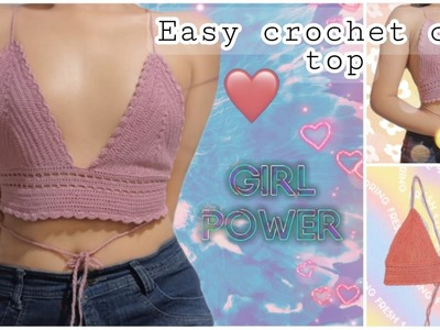 Easy crochet crop top tutorial.summer top.Family Crochet