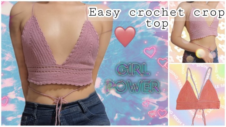 Easy crochet crop top tutorial.summer top.Family Crochet