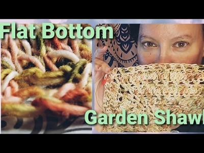 Easy Crochet Flat Bottom Garden Shawl. #shawl #crochet #stitches #tutorials #easy