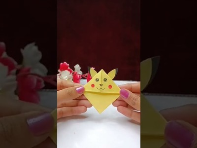 Easy Pikachu Bookmark || DIY origami corner bookmark #shorts