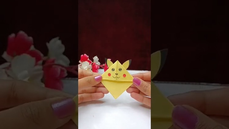 Easy Pikachu Bookmark || DIY origami corner bookmark #shorts
