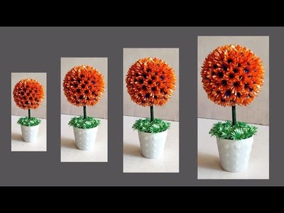 Flower Ball | plastic ribbon flowers | tutorials | flower making | polypropylene | DIY Flowers