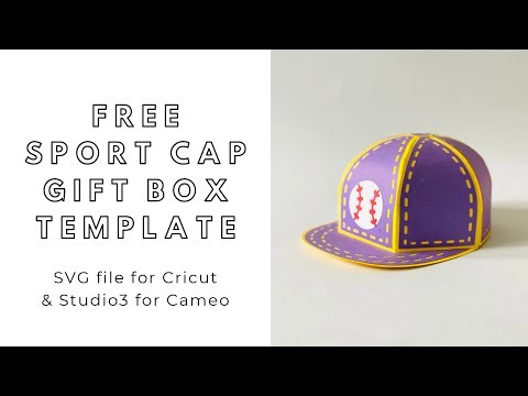 FREE SVG download - DIY Baseball Sport Cap gift box - digital files for Cricut and Silhouette Cameo