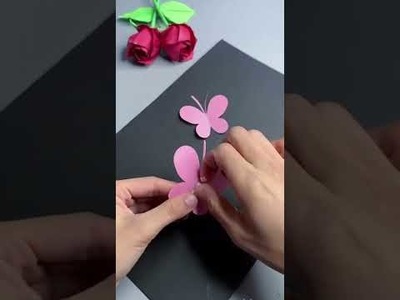 How to make a beautiful butterfly.paper crafts.paper flowers.  mom hand work.#shots