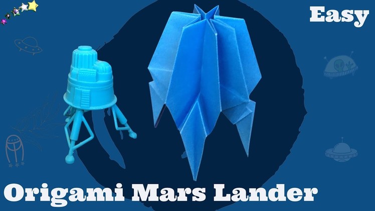 How to make origami Mars Lander NASA air space ship UFO. Easy paper folding crafts tutorial.