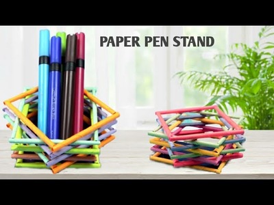How To Make Pen stand with paper || DIY || Desk Organiser