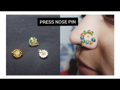 How to make wire wrapped press nose pin | DIY wire wrapped nose pin | Nose pin | Hindi