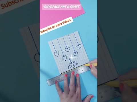 Notebook Paper Birthday Card Idea| Notebook paper craft no glue no scissor #shorts #youtubeshorts