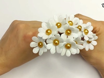Only 1 circle + 1 MINUTE and such BEAUTY!  How to make a flowers from foam  DIY foam flowers making