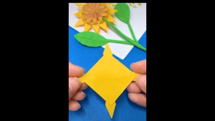 Origami paper flower #paperart #sunflower #papercraft #shorts