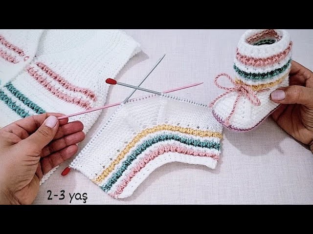 Pıtırcık Desen Bebek Patiği ???????? knitting baby slippers booties crochet design free pattern yelek DIY