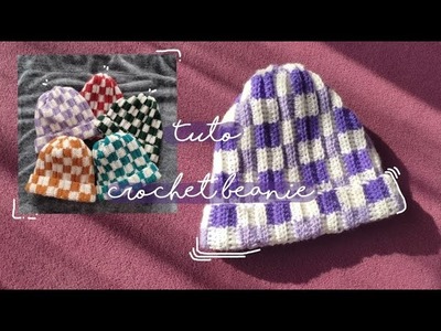 Tuto crochet beanie tricolore || bonnet au crochet || with english subtitles