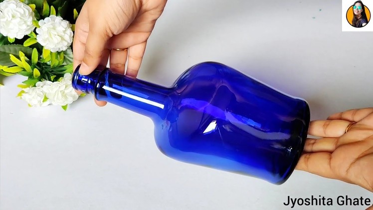 Very Easy Floral Bottle Painting| DIY Bottle Art| Bottle Craft Ideas For Beginners| Jyoshita Ghate|