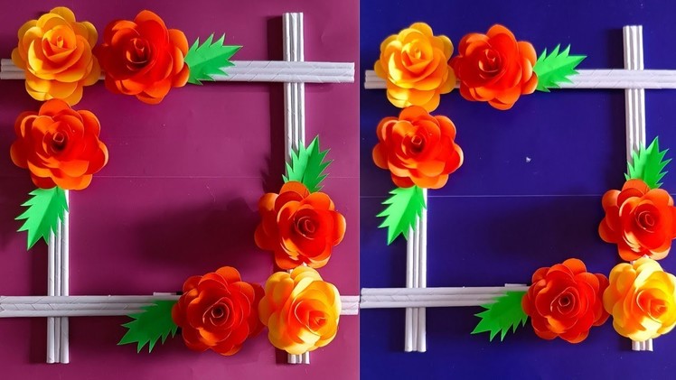 Wall hanging paper craft || Paper flowers || Beautiful paper craft