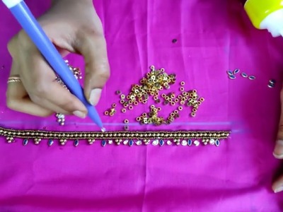 Aari embroidery work making process using normal needle | hand embroidery | Prathyusha's krafyart