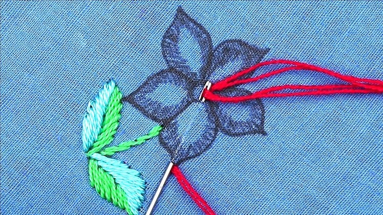 Amazing Spiderweb Variation Flower Embroidery Tutorial, Simple Flower Embroidery Design For Dresses