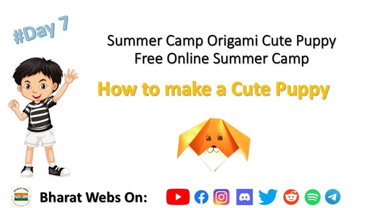Day 7 Origami Dog || Free Online Summer Camp || How to make Origami Dog || Dog face with Origami