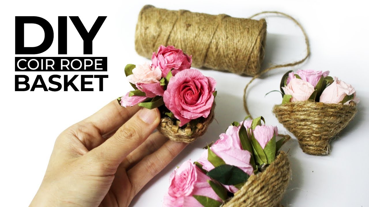 DIY How To Make A Miniature Coir Rope Basket AMY DIY CRAFT diy-how-to-make-a-miniature-coir-rope-basket-amy-diy-craft