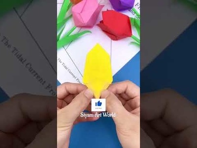 DIY Origami Paper Tulip Flower Making ???????????? || Siyam Art World || #papertulip #origamitulip