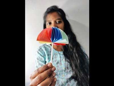Easy paper umbrella ⛱️ craft #shorts #reuse_ideas #black_beetle #paper_craft