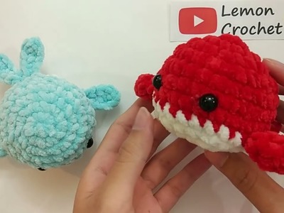 How to Crochet Amigurumi Whale (NO Sewing) | Crochet Tutorial | Lemon Crochet????
