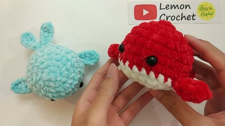 How to Crochet Amigurumi Whale (NO Sewing) | Crochet Tutorial | Lemon Crochet????