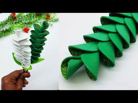 How To Make Beautiful Lavender Paper Flowers | Very Easy DIY Crafts | Stick Flower | Home Decor