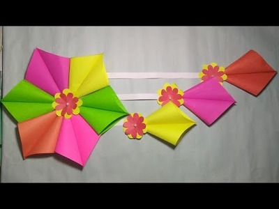 How to make, home decor craft| wall hanging craft| paper flower| hanging wall kaise banaen. 