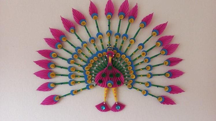 How to make paper peacock wall hanging || diy paper peacock