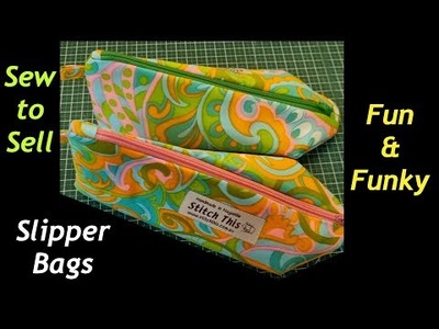 Sew to Sell Cosmetic Purse Super Cute Fun.Funky Toiletry Bag Slipper Bags Easy Beginner Pencil Case