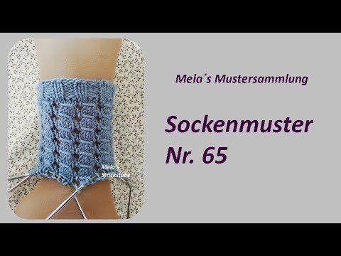 Sockenmuster Nr. 65 - Strickmuster  in Runden stricken. Socks knitting pattern