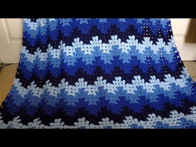 Spiked Ombre Granny Chevron Afghan.Easy and Beautiful Crochet Baby Afghan.Easy Crochet Baby Blanket