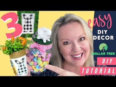 3 Easy Dollar Tree Easter DIYs | Spring DIYs | Easter Bunny DIYs | Easter Decor Ideas