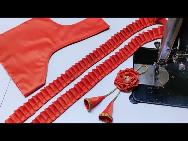 Blouse designs || frill blouse design cutting and stitching || blouse back neck design