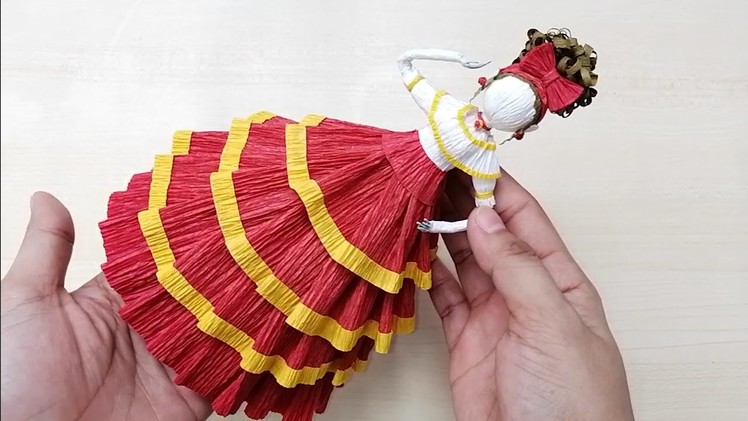 Disney Encanto craft. Dolores inspired doll tutorial - Crepe paper doll DIY step by step tutorial