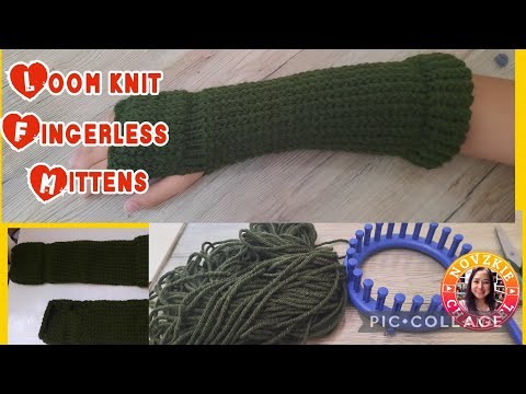 Fingerless Mittens for Adults on Small Loom|Arm Protector| Loom Knit|DIY Tutorial #loomknitting #DIY