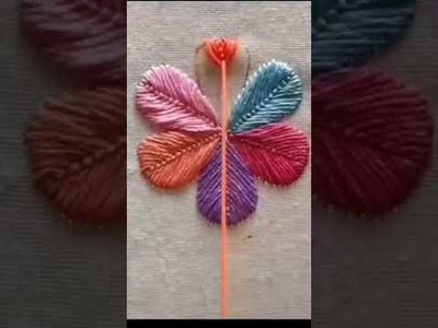 Hand Embroidery flower design | Craft ideas | Home decor ideas #shorts