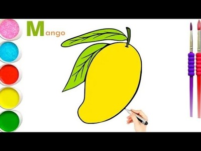 How to draw mango???? | Fruit Drawing for kids | Mango Art for kids  | Step by step Easy | Art gallery