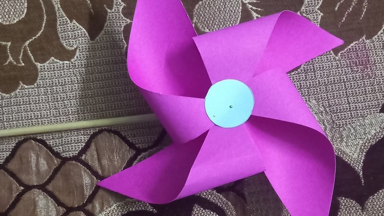 How to make a pinwheel that spins.paper windmill.paper pinwheel tutorial.easy paper craft.DIY