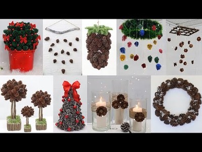 12 Christmas Decoration Ideas at Home using Pine Cones