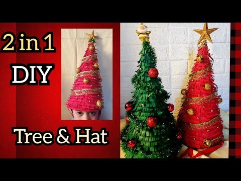 2 in 1 DIY ????????⛄????⛄????????Tree & Christmas Hat????Made of Paper